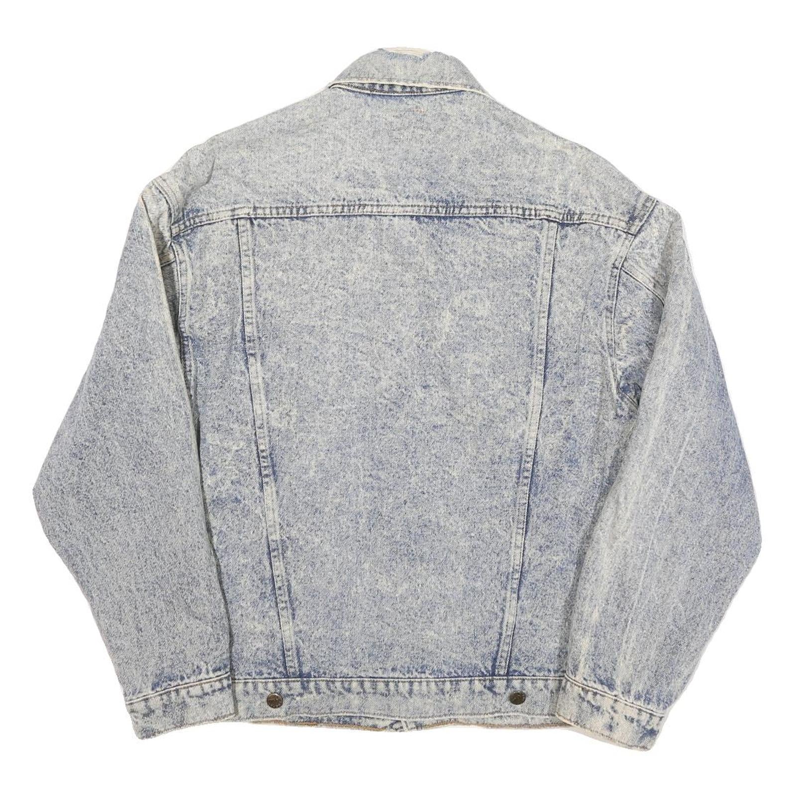 BLUE Womens Blue Denim Cotton Blend Jacket M Plain Button Closure Classic Fit