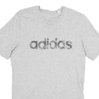 ADIDAS Mens Grey Cotton Logo Print T-Shirt M Short Sleeve Crew Neck Casual