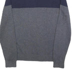 TOMMY HILFIGER Mens Navy & Grey Colourblock Pattern Jumper Crew Neck Basic Knit
