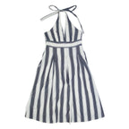 JOULES Womens A-Line Dress Blue Striped Sleeveless Midi UK 10