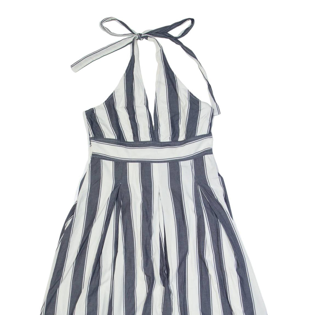 JOULES Womens A-Line Dress Blue Striped Sleeveless Midi UK 10