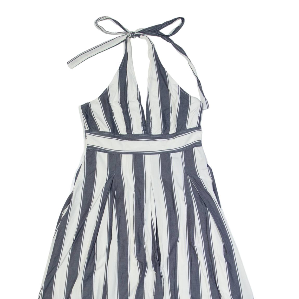JOULES Womens A-Line Dress Blue Striped Sleeveless Midi UK 10
