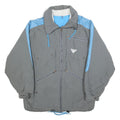 BRUGI Mens Grey & Blue Outdoor Jacket L Polyester Blend Zip Plain Casual