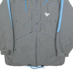 BRUGI Mens Grey & Blue Outdoor Jacket L Polyester Blend Zip Plain Casual
