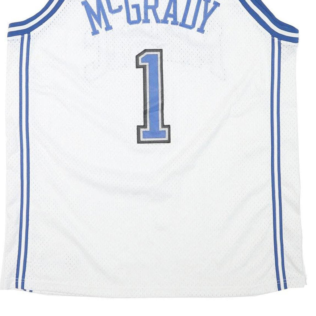 NIKE Mens White & Blue Magic McGrady Basketball Jersey XL Sleeveless V-Neck NBA
