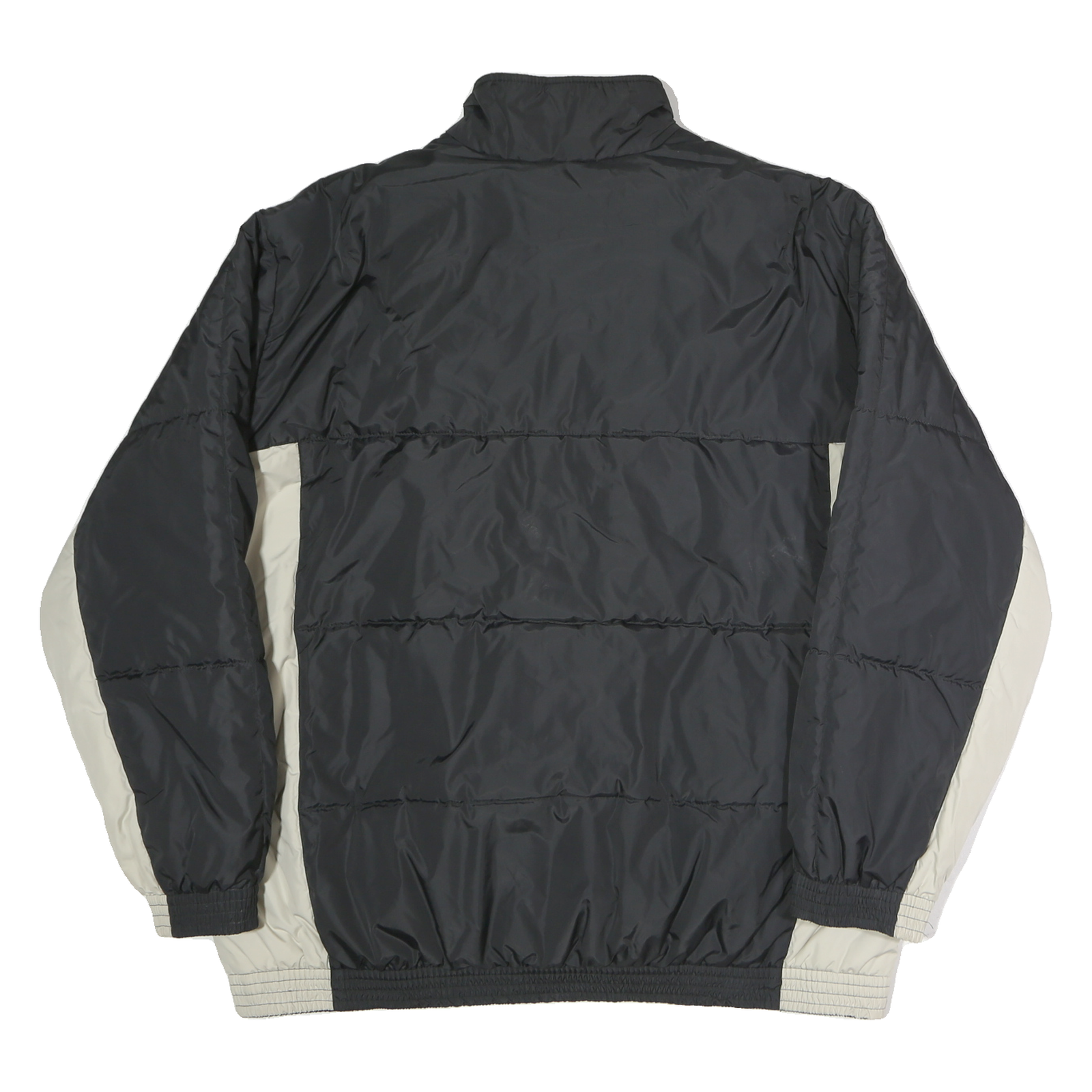 NIKE Mens Black & Cream Zip Nylon Jacket XL Lightweight Sportswear Outerwear