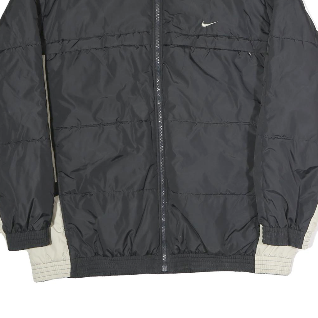 NIKE Mens Black & Cream Zip Nylon Jacket XL Lightweight Sportswear Outerwear