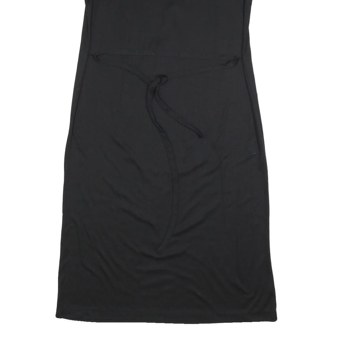 Womens Black Cotton Blend Day Jersey Peacocks Embroidered Short Sleeve M Dress