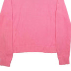 LACOSTE Womens Pink Plain Cotton Jumper Crew Neck Basic Knit S Classic Knitwear