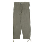 Mens Relaxed Fit Beige Cotton Blend Trousers W34 L30 Zip Closure Straight Leg