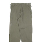 Mens Relaxed Fit Beige Cotton Blend Trousers W34 L30 Zip Closure Straight Leg