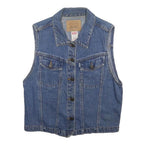 LEVI'S Girls Blue Denim Sleeveless Jacket XL Cotton Button Closure Classic