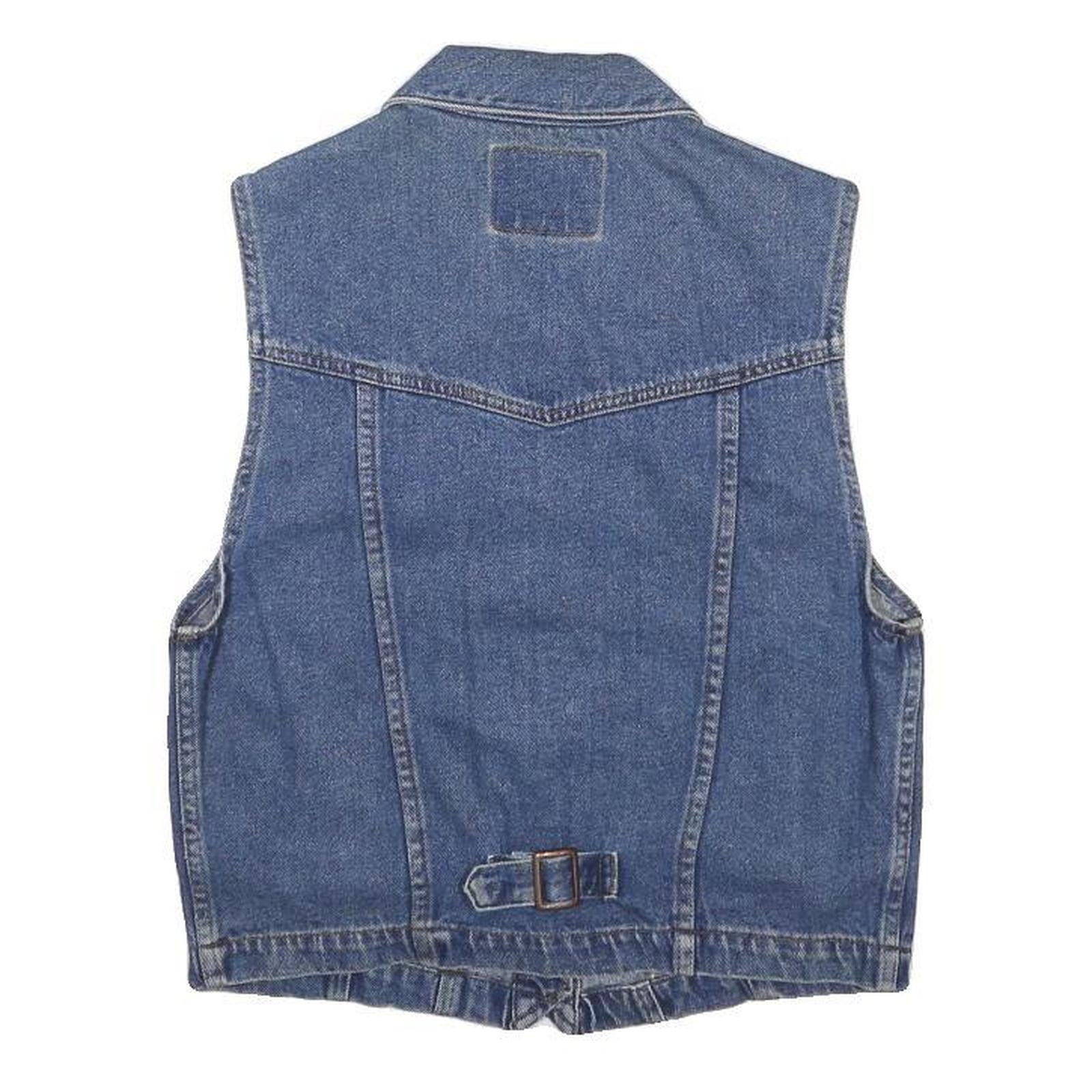LEVI'S Girls Blue Denim Sleeveless Jacket XL Cotton Button Closure Classic