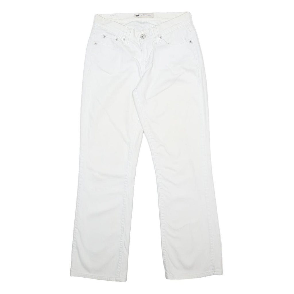 LEVI'S 529 Womens Jeans White Regular Straight Denim W28 L32 Classic Zip Cotton