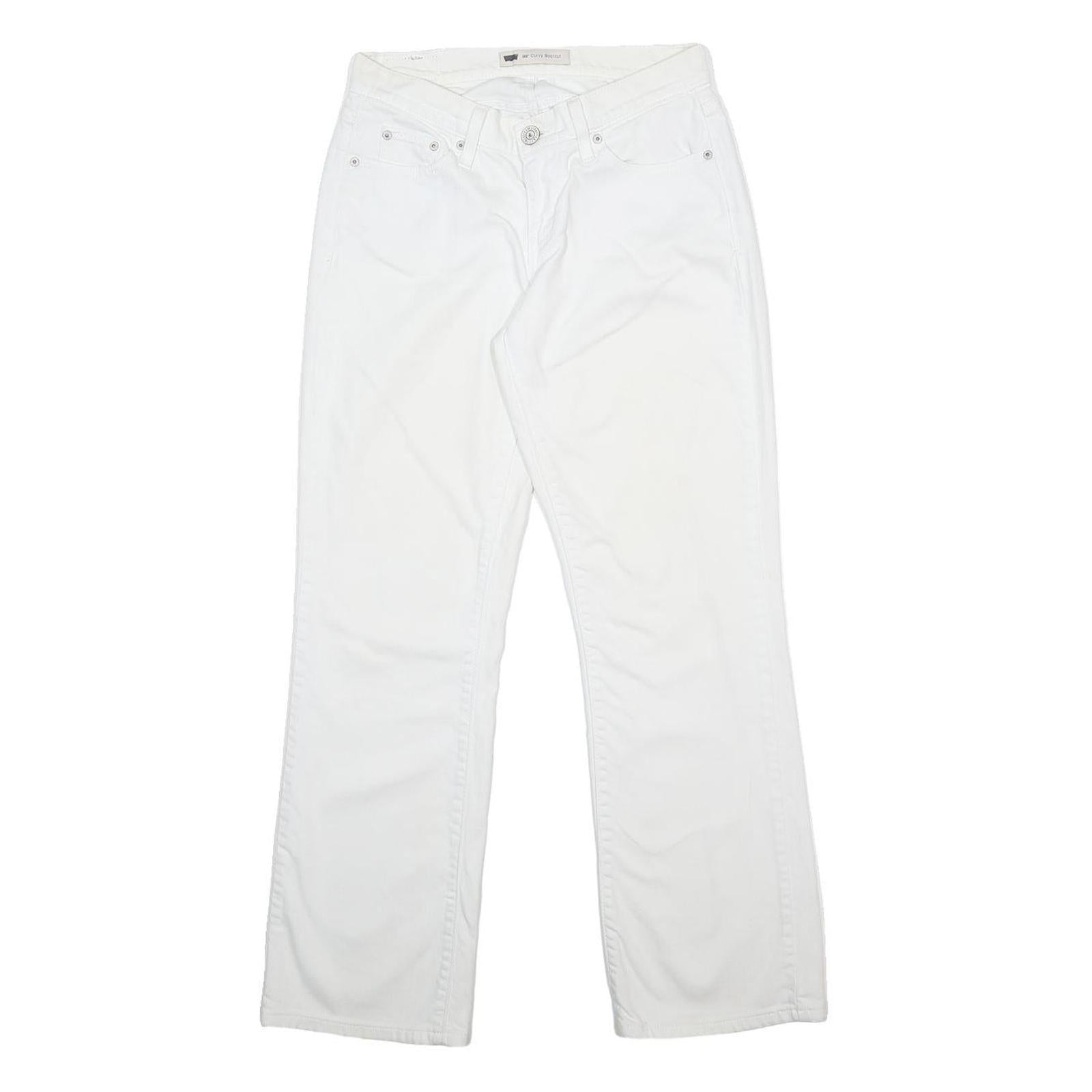 LEVI'S 529 Womens Jeans White Regular Straight Denim W28 L32 Classic Zip Cotton