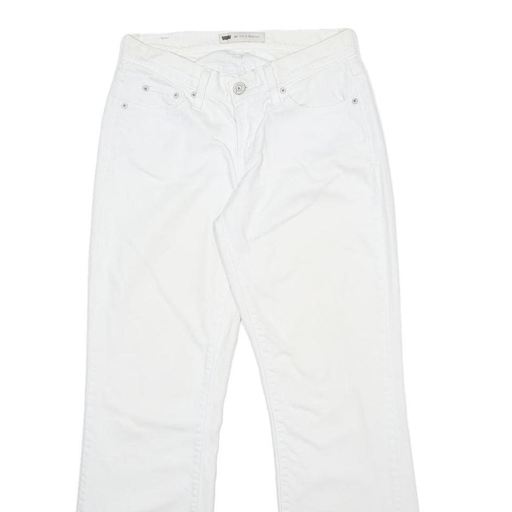 LEVI'S 529 Womens Jeans White Regular Straight Denim W28 L32 Classic Zip Cotton