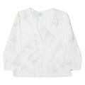 CALVIN KLEIN JEANS Womens Blouse White 3/4 Sleeve Floral S