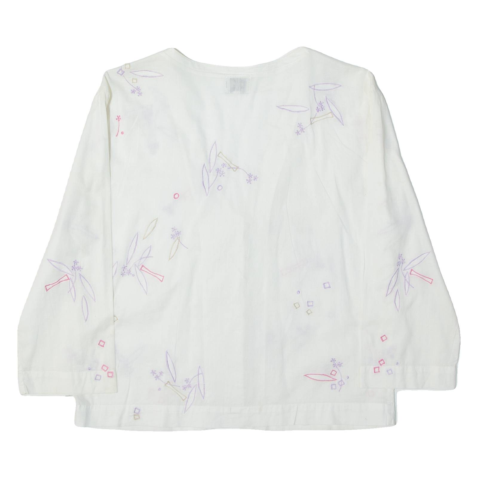 CALVIN KLEIN JEANS Womens Blouse White 3/4 Sleeve Floral S