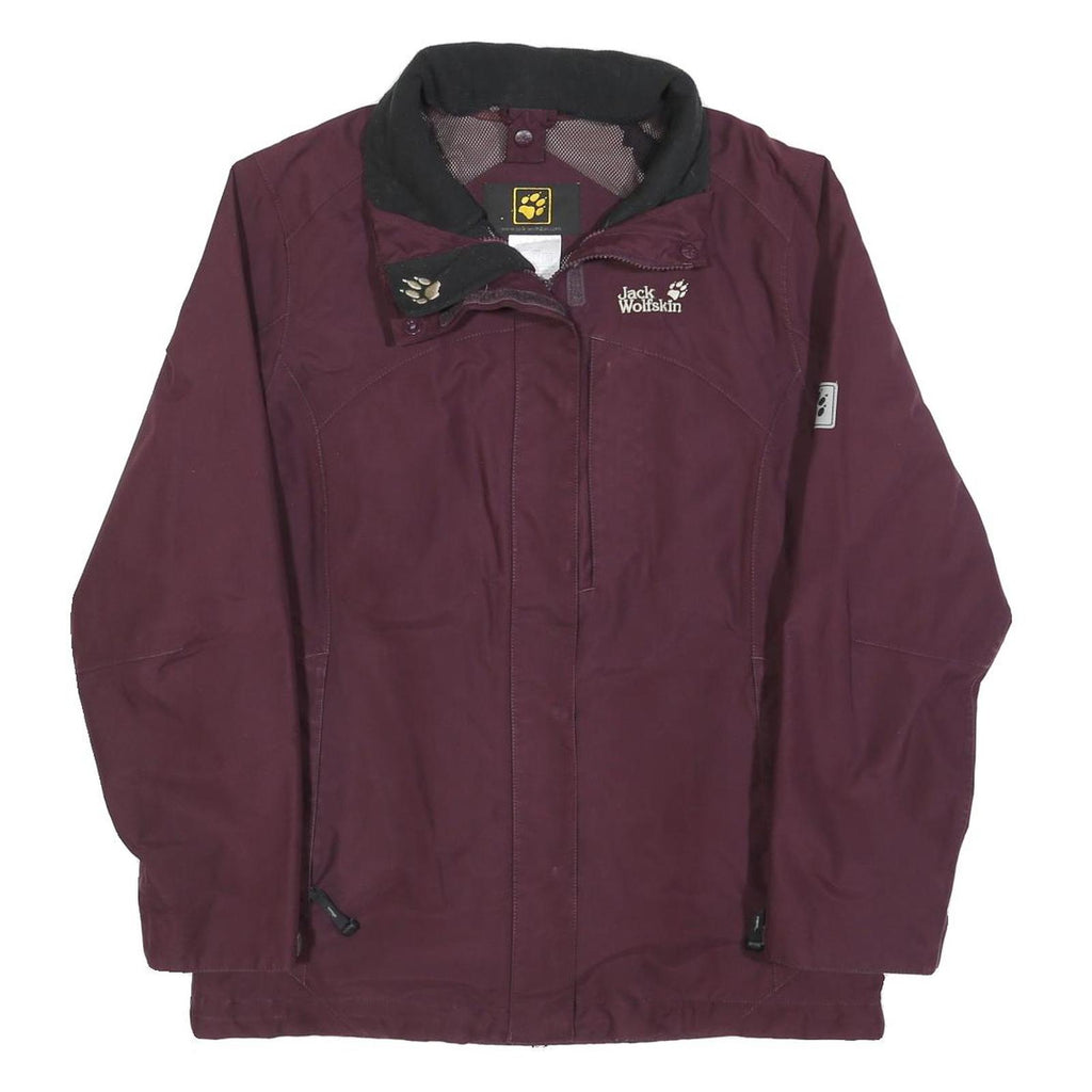 JACK WOLFSKIN Womens Maroon Jacket M Polyester Blend Zip Outdoor Practical