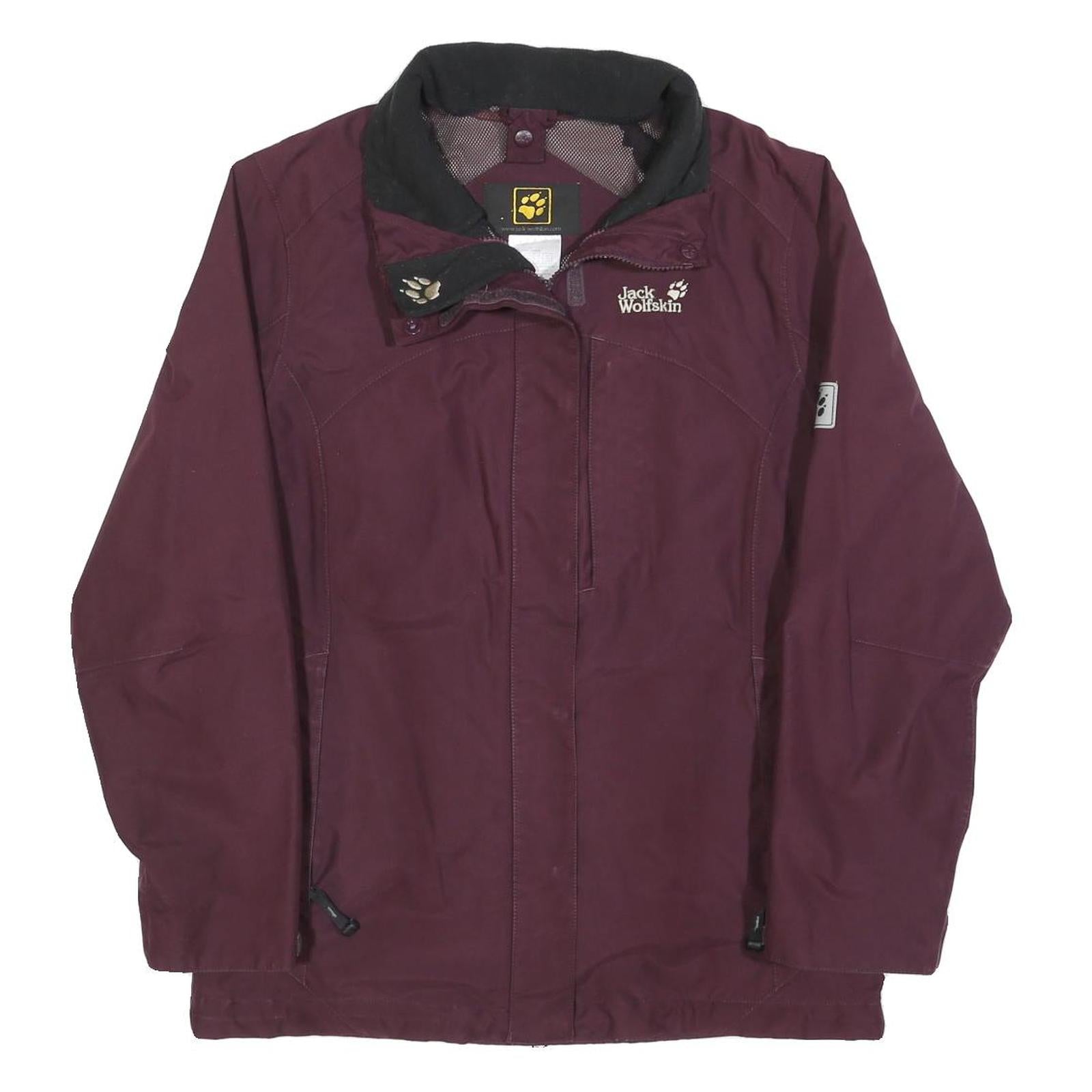 JACK WOLFSKIN Womens Maroon Jacket M Polyester Blend Zip Outdoor Practical