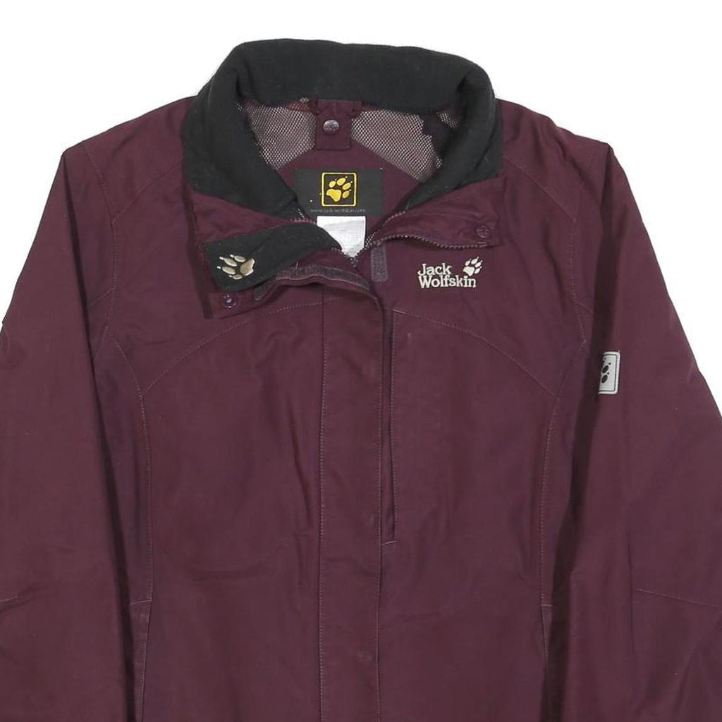 JACK WOLFSKIN Womens Maroon Jacket M Polyester Blend Zip Outdoor Practical