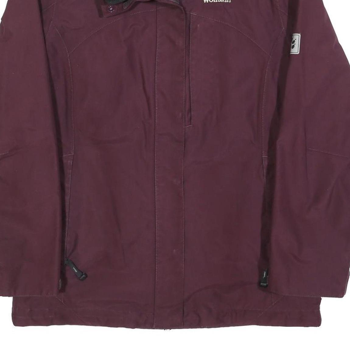 JACK WOLFSKIN Womens Maroon Jacket M Polyester Blend Zip Outdoor Practical