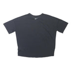 NIKE Womens Black Crop T-Shirt Short Sleeve Crew Neck Graphic Print S Cotton