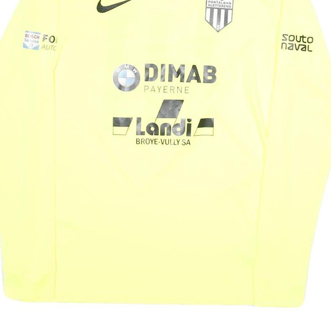 NIKE Mens Yellow & Black Football Shirt Long Sleeve Crew Neck Reulier 41