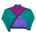 SEASON TICKET Colourblock Womens Sweatshirt Green Collared XL