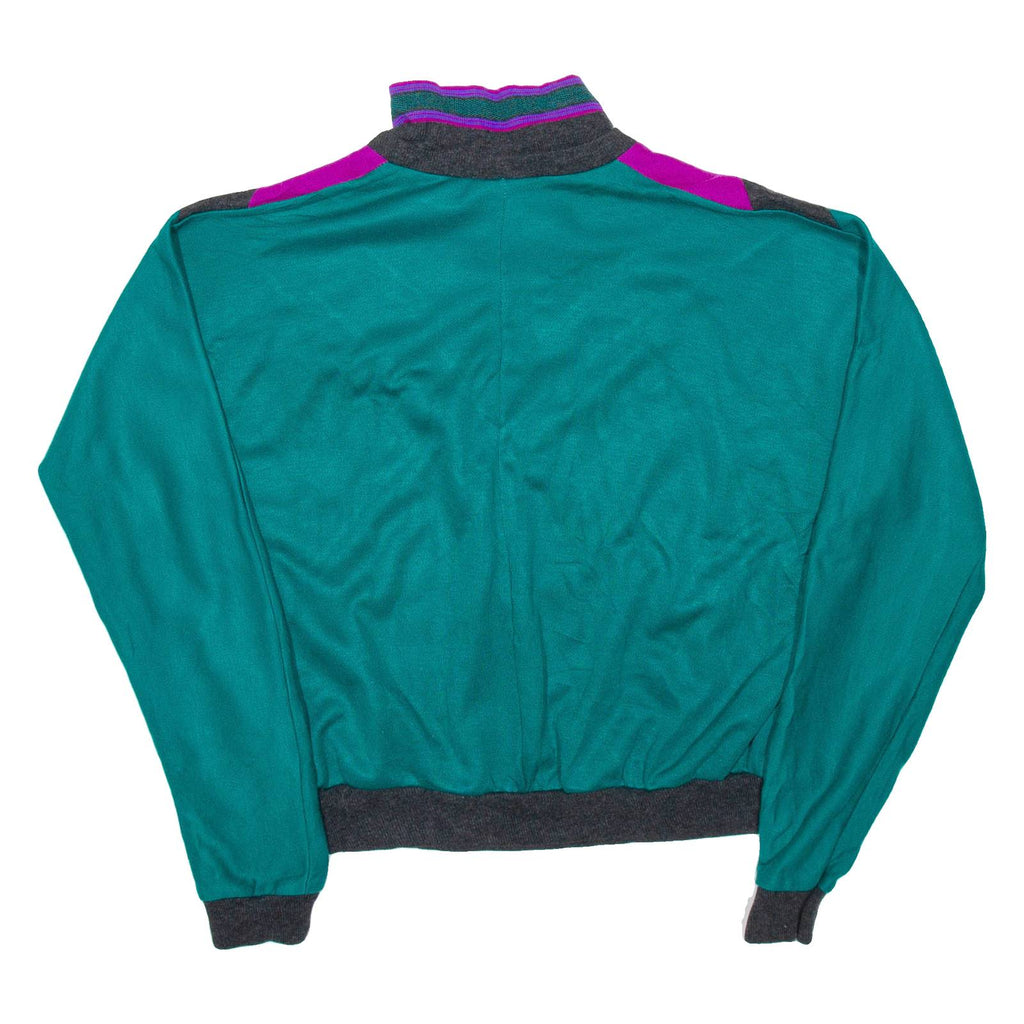 SEASON TICKET Colourblock Womens Sweatshirt Green Collared XL