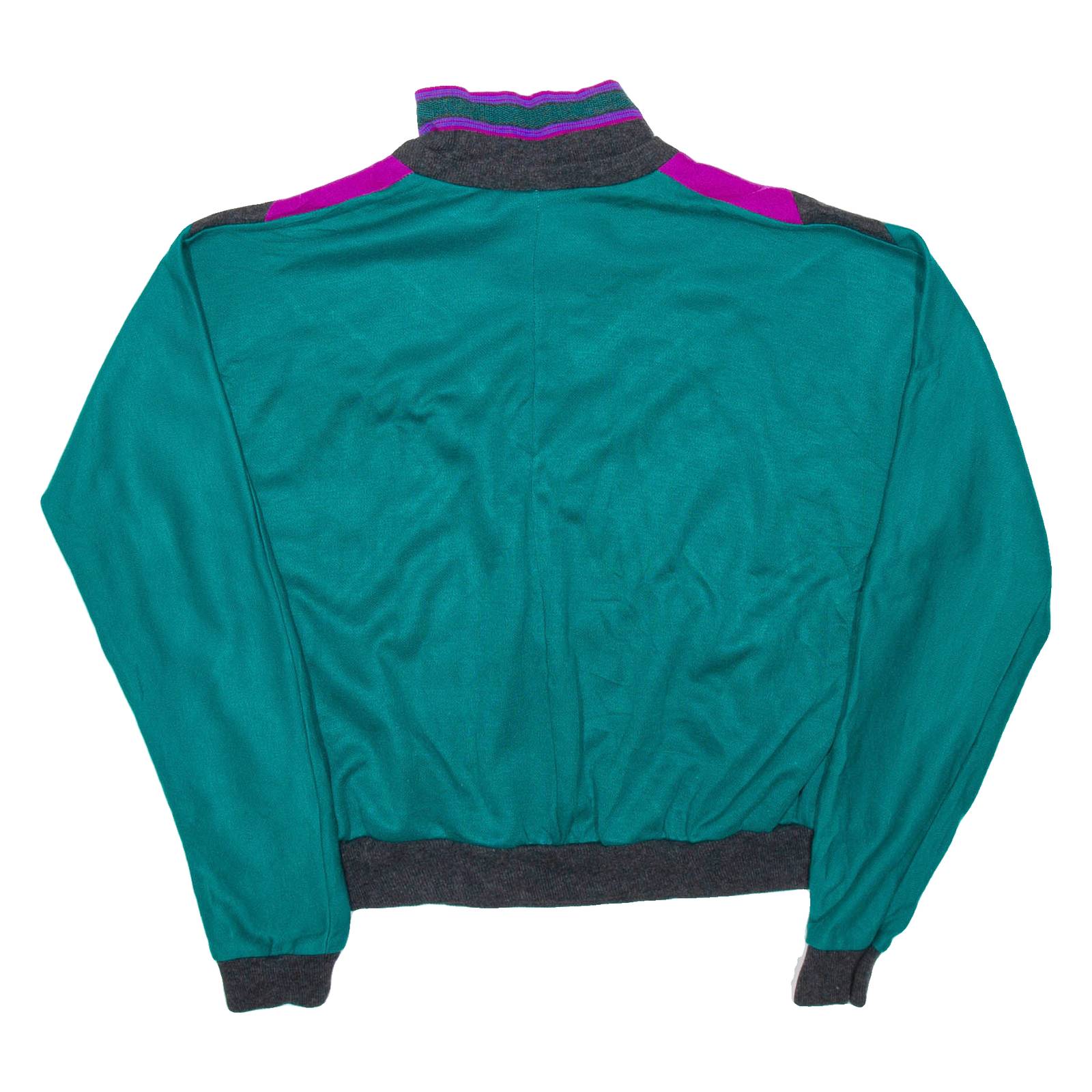 SEASON TICKET Colourblock Womens Sweatshirt Green Collared XL