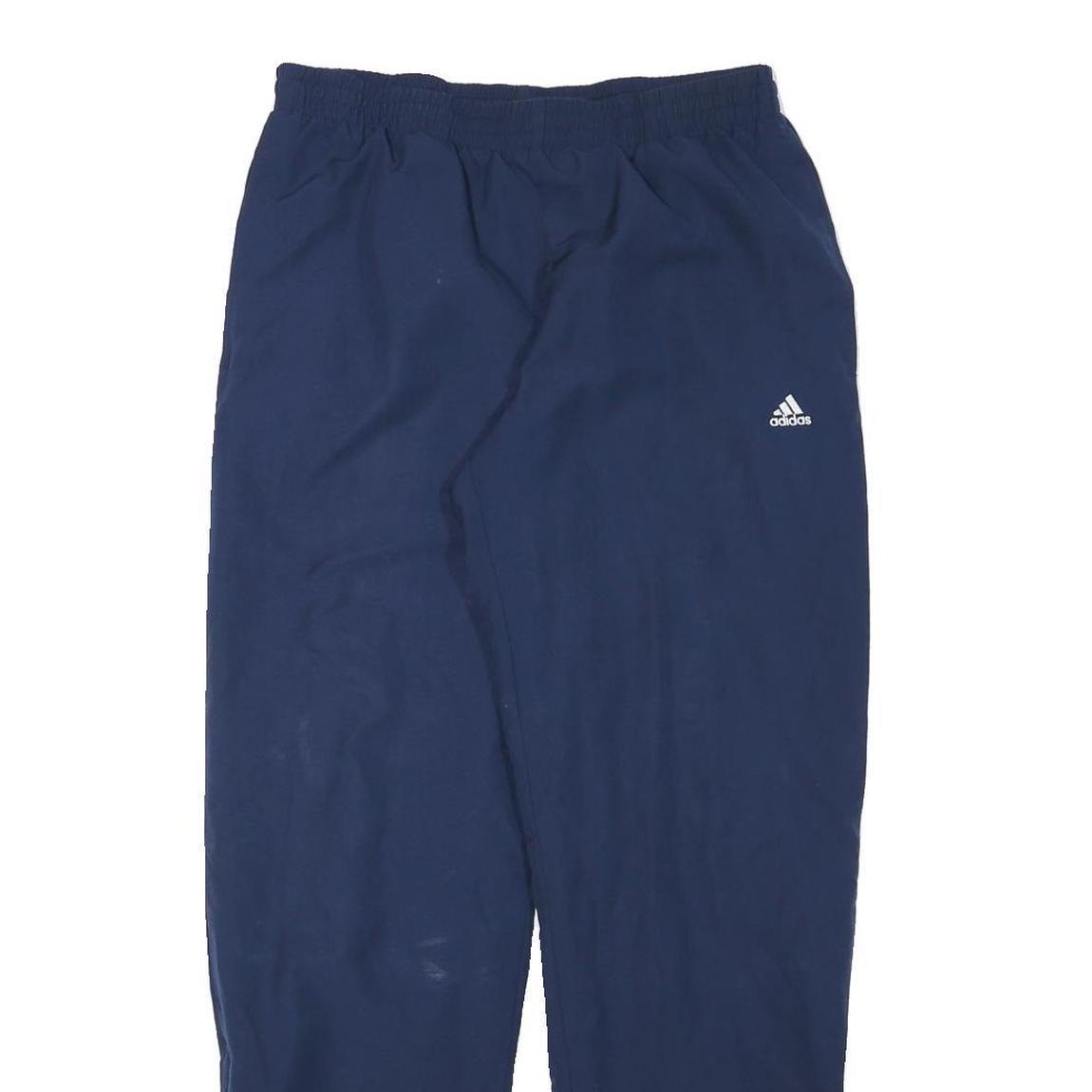 ADIDAS Mens Joggers Blue M W30 L31 Polyester Blend Regular Tapered Drawstring