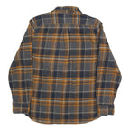 GRAYER Mens Grey & Orange Cotton Blend Flannel Shirt L Long Sleeve Casual