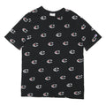 CHAMPION Mens Black All Over Logo Graphic T-Shirt L Short Sleeve Crew Neck