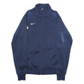 NIKE Mens Navy Blue Sports Zip Track Jacket L Polyester Plain