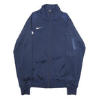 NIKE Mens Navy Blue Sports Zip Track Jacket L Polyester Plain