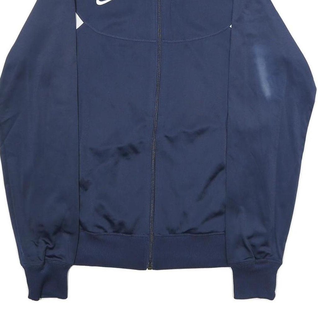 NIKE Mens Navy Blue Sports Zip Track Jacket L Polyester Plain