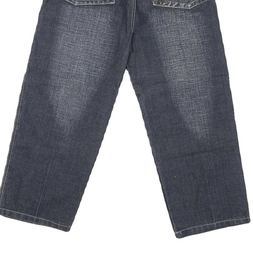 Womens Regular Fit Drawstring Dark Denim Jeans Cotton Blend W36 L22 Casual Cargo