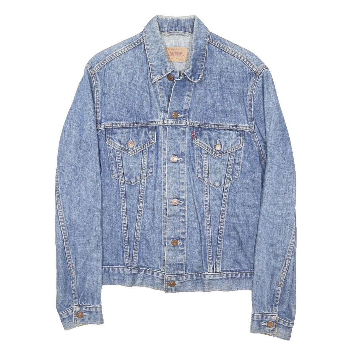 LEVI'S Womens Blue Denim Button Jacket L Cotton Blend Classic Fit
