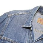 LEVI'S Womens Blue Denim Button Jacket L Cotton Blend Classic Fit