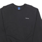 REEBOK Mens Black Crew Neck S Cotton Blend Sweatshirt Pullover Casual Sportswear
