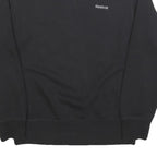 REEBOK Mens Black Crew Neck S Cotton Blend Sweatshirt Pullover Casual Sportswear