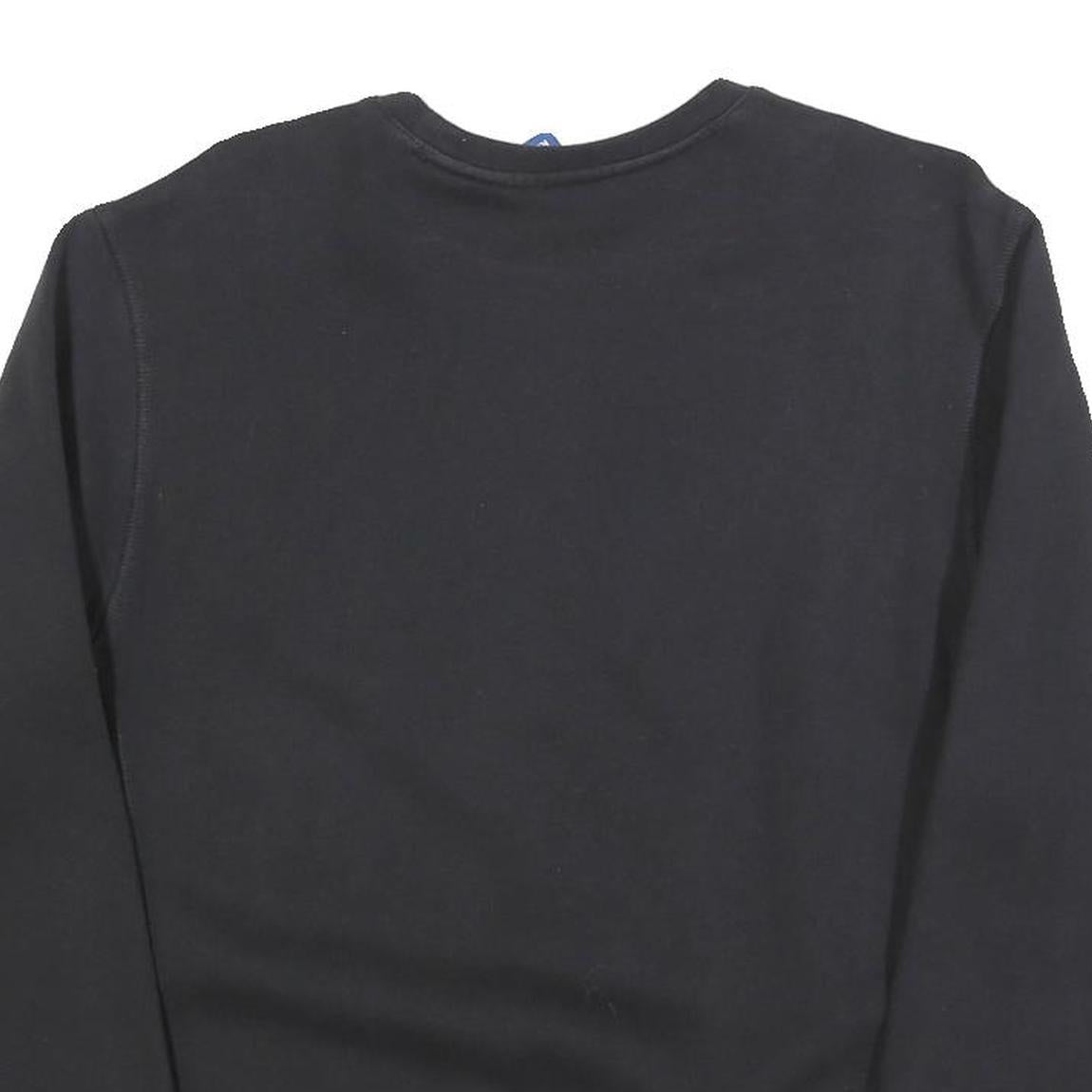 REEBOK Mens Black Crew Neck S Cotton Blend Sweatshirt Pullover Casual Sportswear