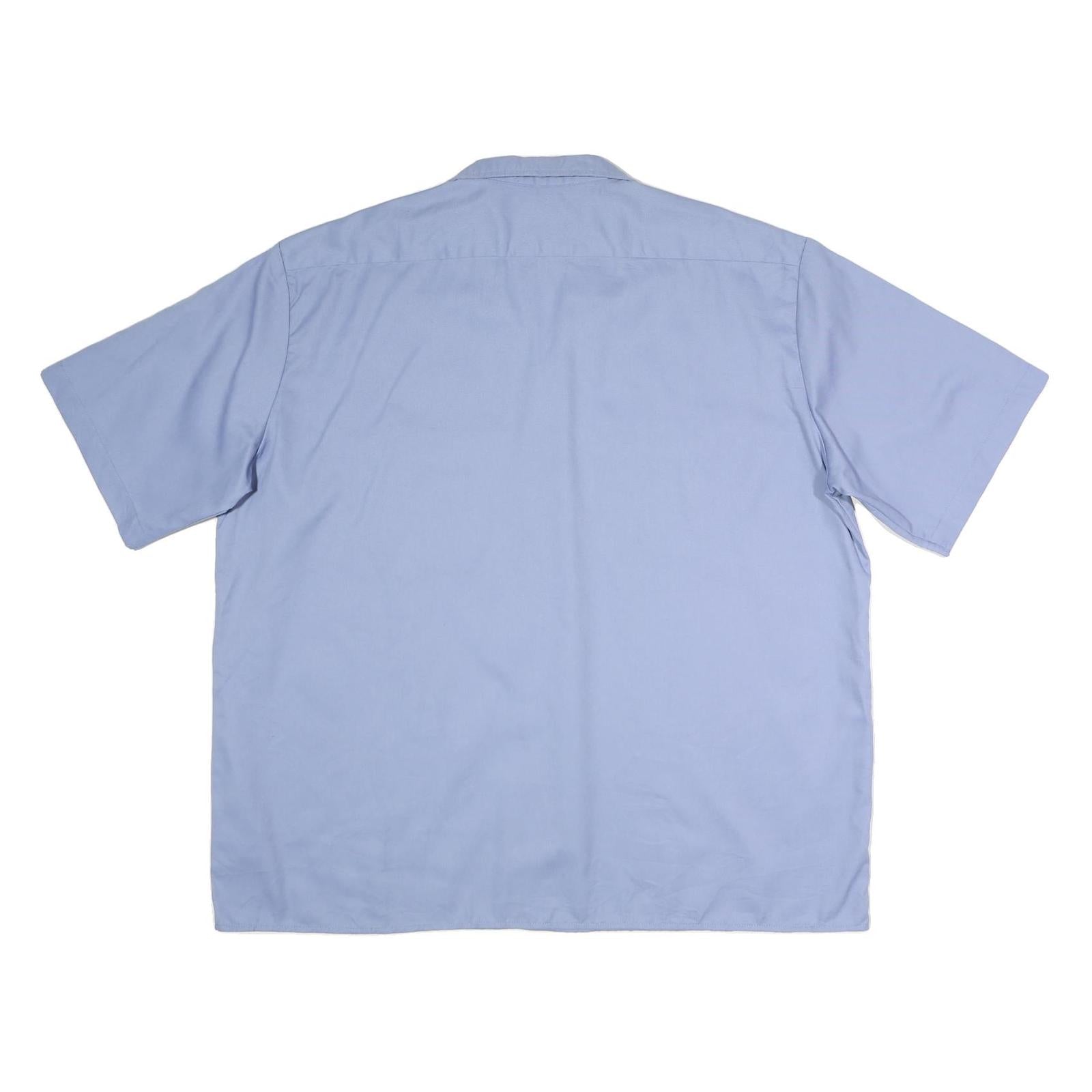 DICKIES Mens Blue Work Shirt 2XL Polyester Blend Short Sleeve Button Down