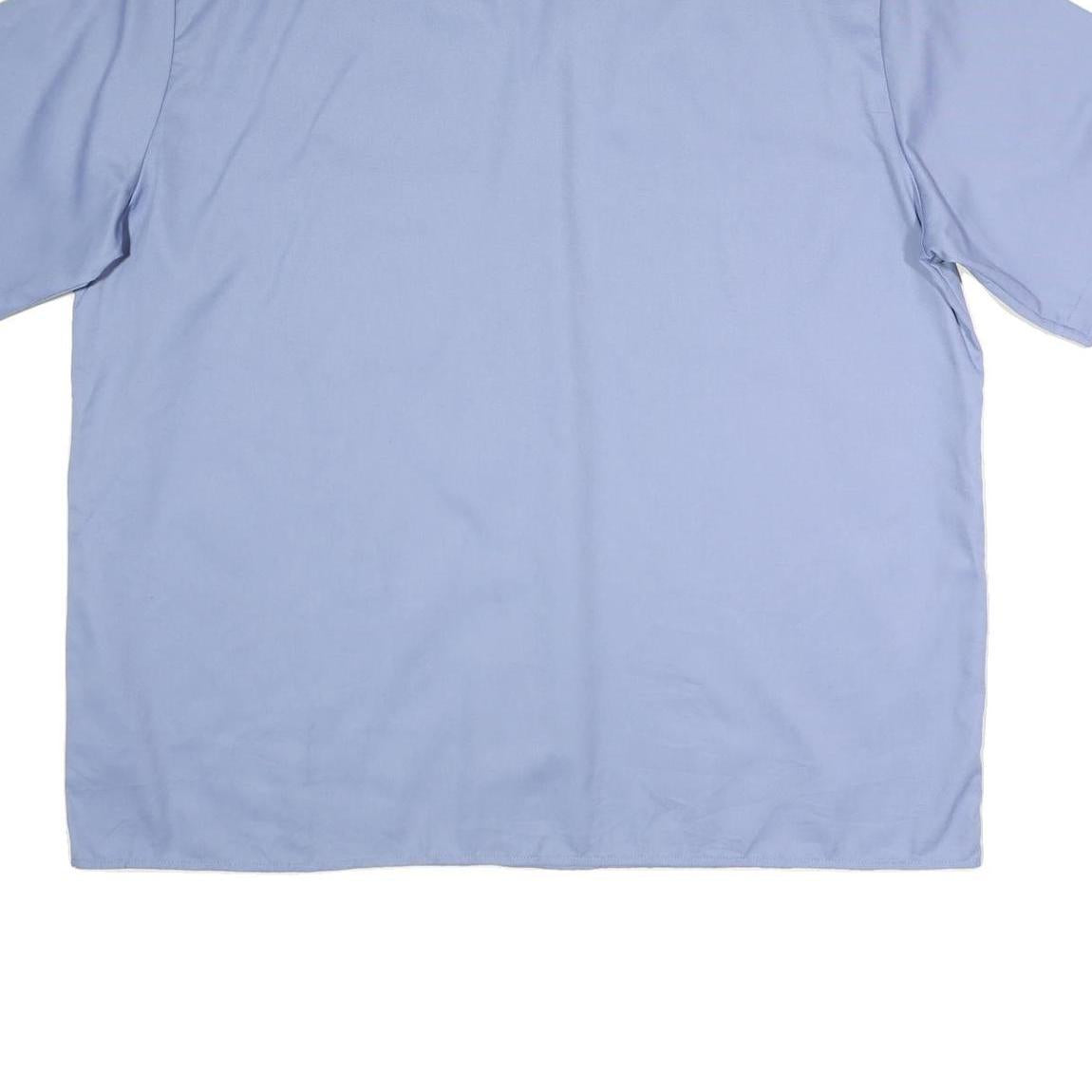 DICKIES Mens Blue Work Shirt 2XL Polyester Blend Short Sleeve Button Down