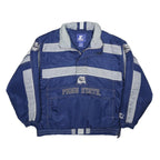 STARTER Mens Blue & Grey Penn State Nylon Jacket M Zip Reflective Sport