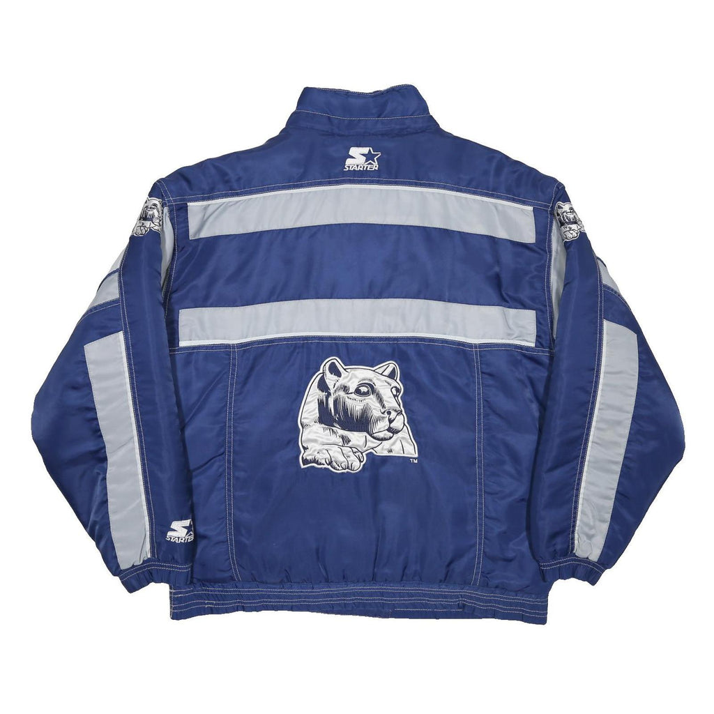 STARTER Mens Blue & Grey Penn State Nylon Jacket M Zip Reflective Sport