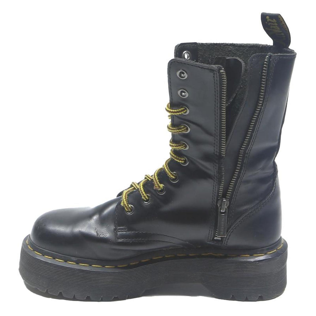 DR MARTENS Jadon Womens Black Leather High Boots UK 5 Platform Lace-Up Chunky