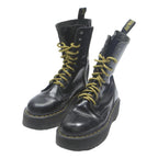 DR MARTENS Jadon Womens Black Leather High Boots UK 5 Platform Lace-Up Chunky
