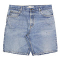 FADED GLORY Mens Denim Blue Relaxed Fit Shorts L W36 Classic Cotton Blend Casual